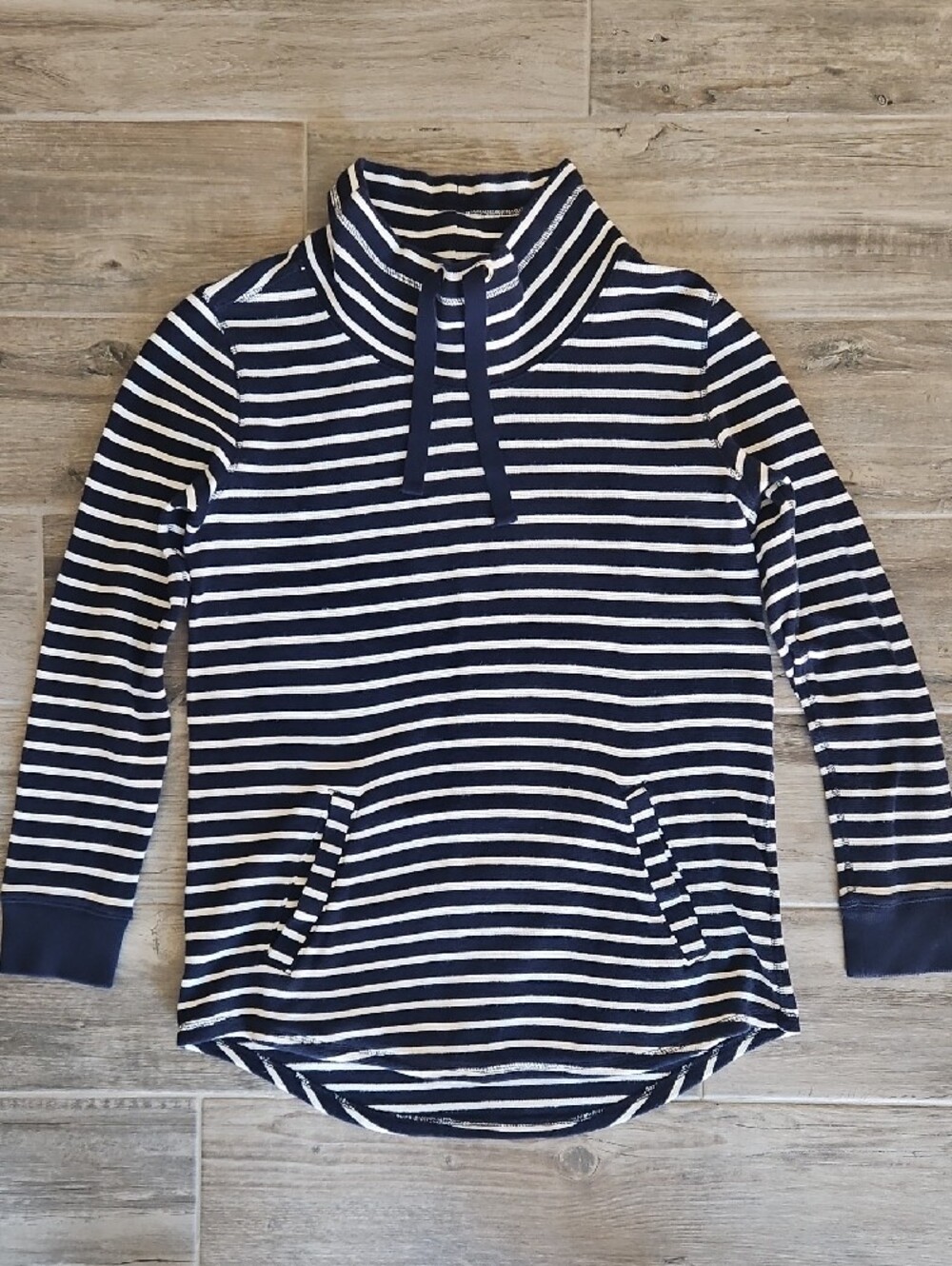 J. Crew Navy and White Striped Top